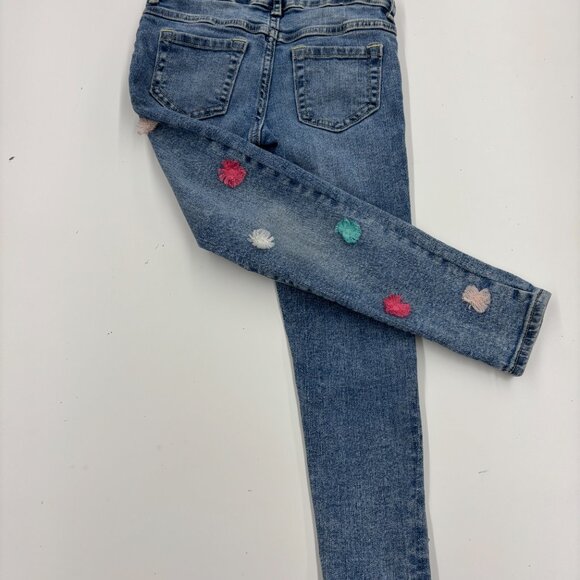 Gymboree Super Skinny jeans with  colorful pom-pom decorations - Girls Sz 6 - Picture 3 of 9